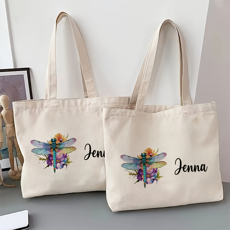 Unique Dragonfly Canvas Tote Bag - Convenient, Compact & Sturdy Shoulder Bag for Shopping, Travel & Beach - Ideal Present for Close Friends