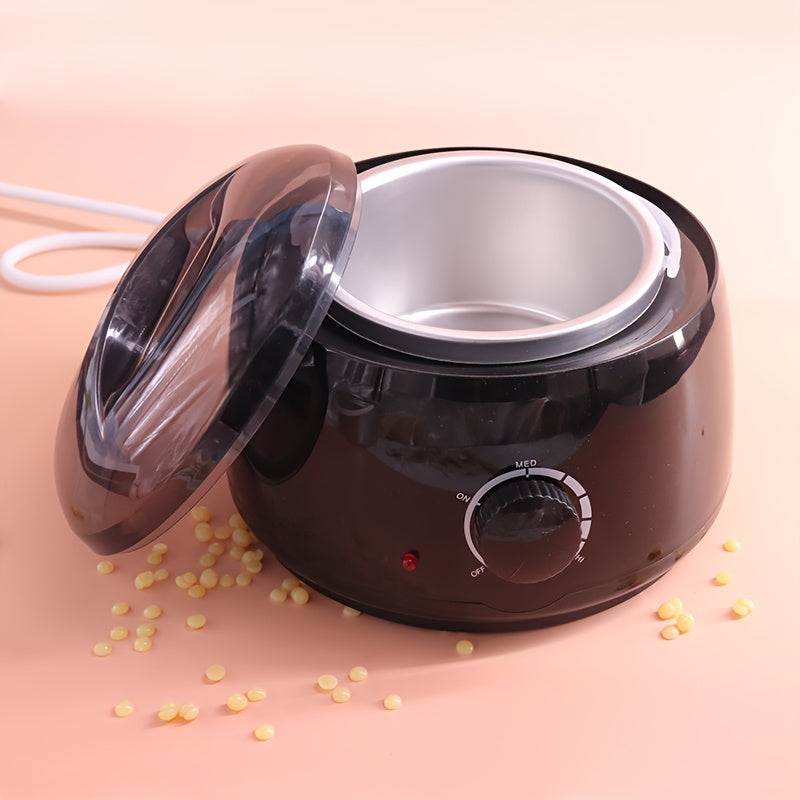 500cc Wax Bean Heater with digital control for hair removal, unscented, plug powered for European standard, suitable for salon and home use.