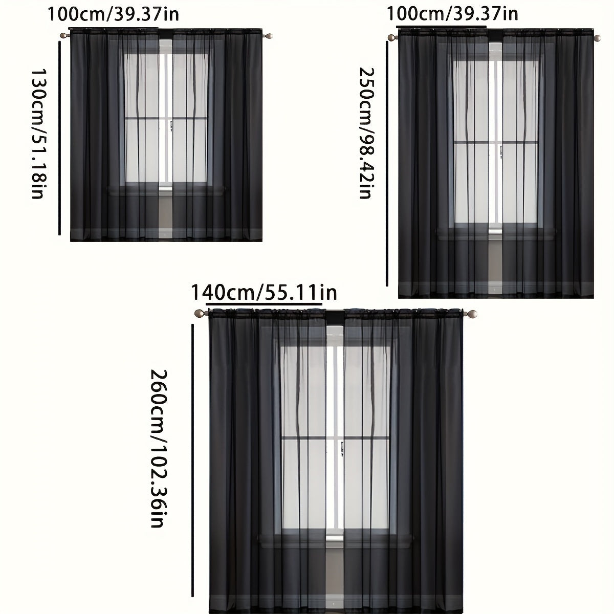 Contemporary Sheer Window Curtain for Bedroom - Romance Themed Gauze Panel - Made of Polyester Trilon Fabric, Cordless Design - Features Woven Rod Pocket for Easy Hanging - Machine Washable, 60g Fabric Weight