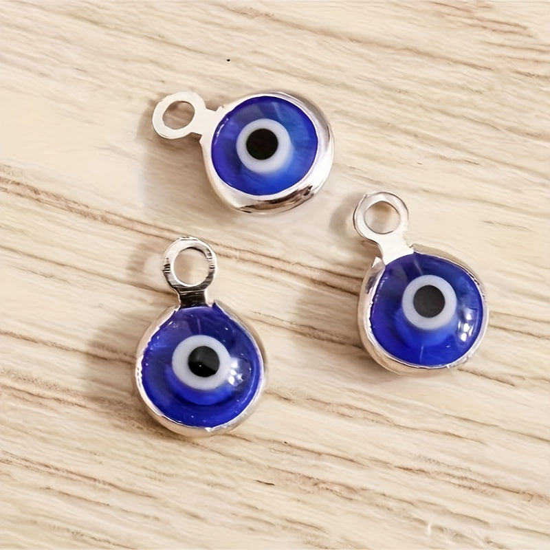 30 pieces of Blue Evil Eye Charms, Resin Pendant Beads for Crafting Jewelry, DIY Bracelets, Necklaces, and Earrings Accessories.