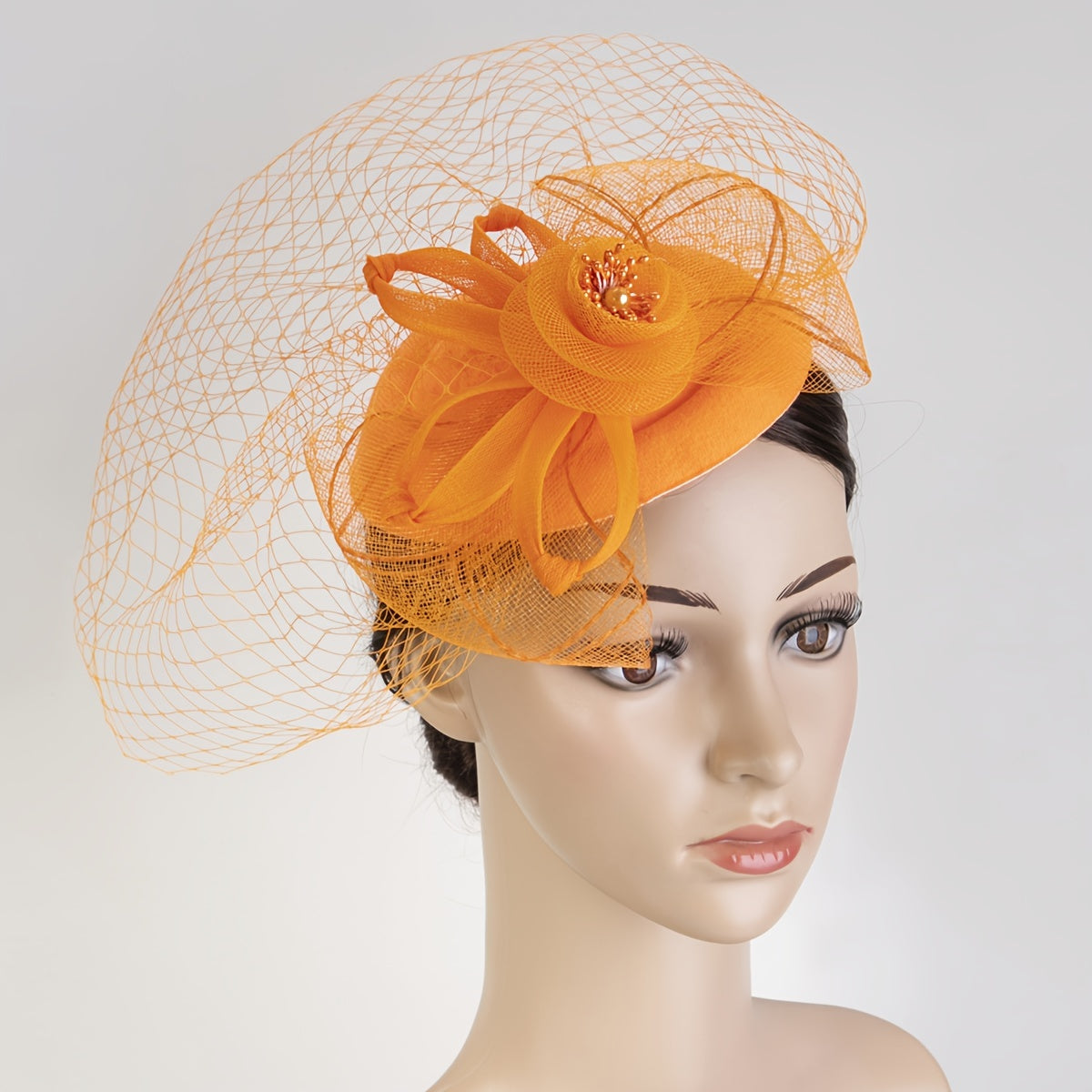 Women's Hair Accessories Set with Mesh Veil and Clips for Birthday Parties, Jockey Club Events, Weddings, Derby Hats, and Church Hats