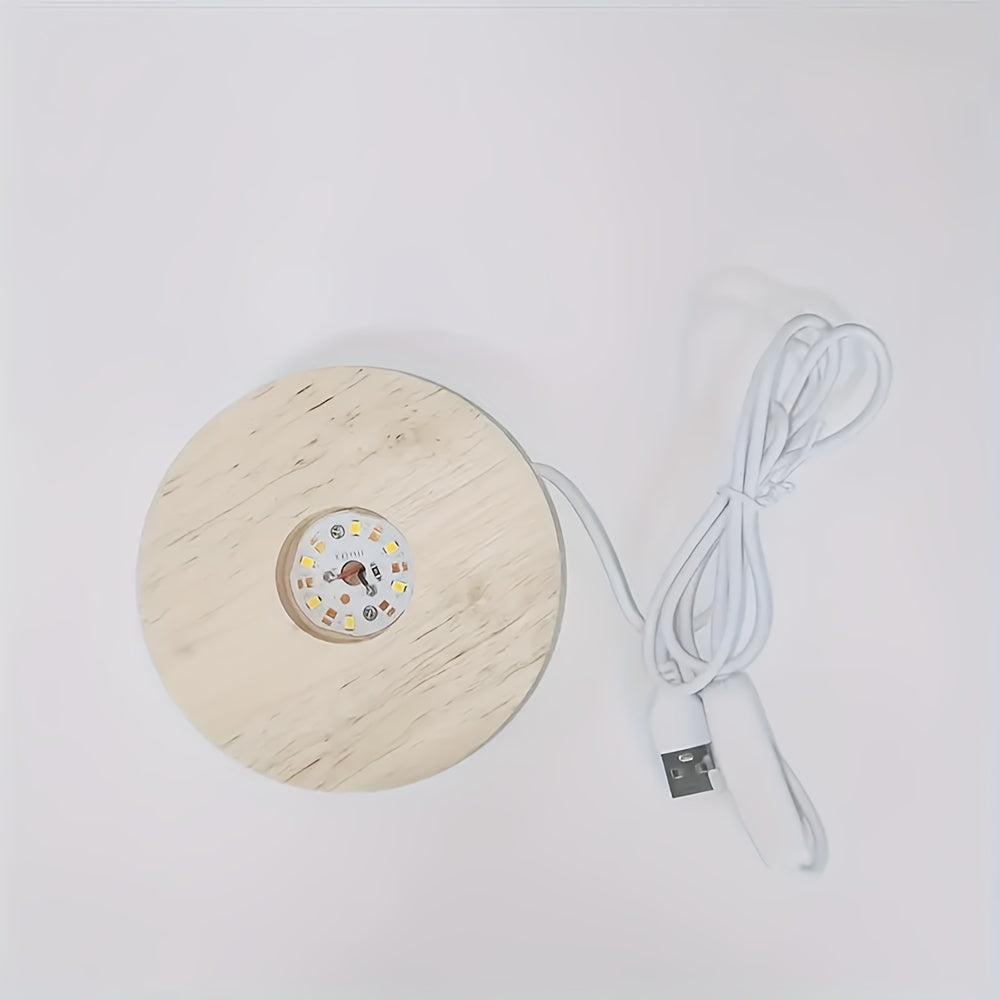 Wooden LED lamp with 1 piece, 6cm/8cm/10cm dimensions, providing warm and white light. Powered by USB and energy-efficient for desk decoration.