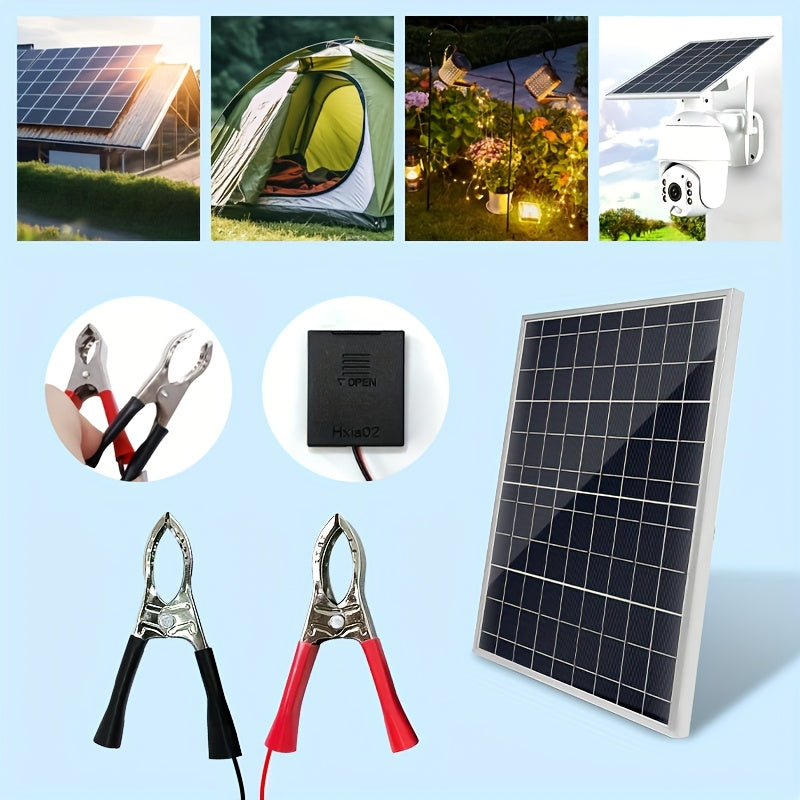 1pc 10W Monocrystalline Solar Panel Kit with Controller Options and USB Solar Charger for various applications. Removable photovoltaic module, solar-powered, no battery included.