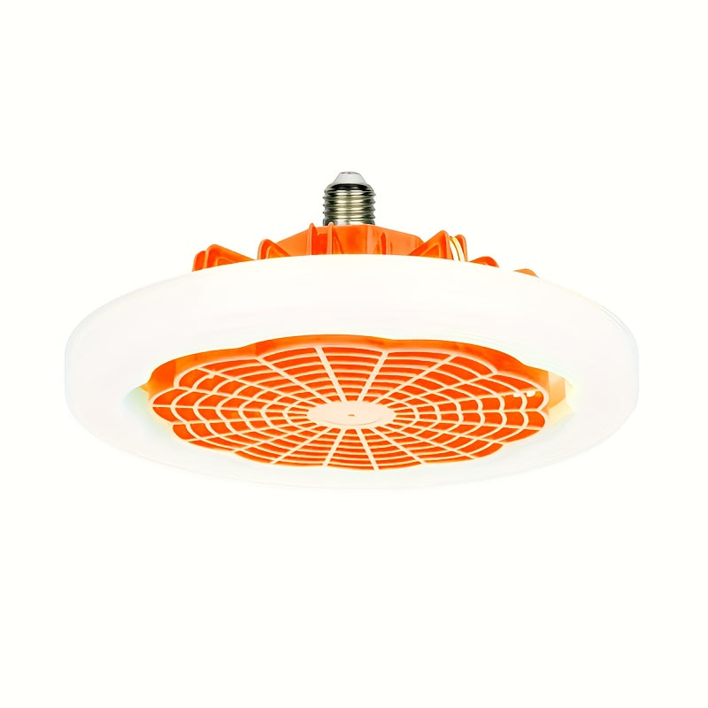 Enhance your home decor with this versatile Green/Orange LED Light and Fan combo. It is easy to install and portable, making it perfect for any room in the house. The light and fan can be used separately to save space and the remote control adds