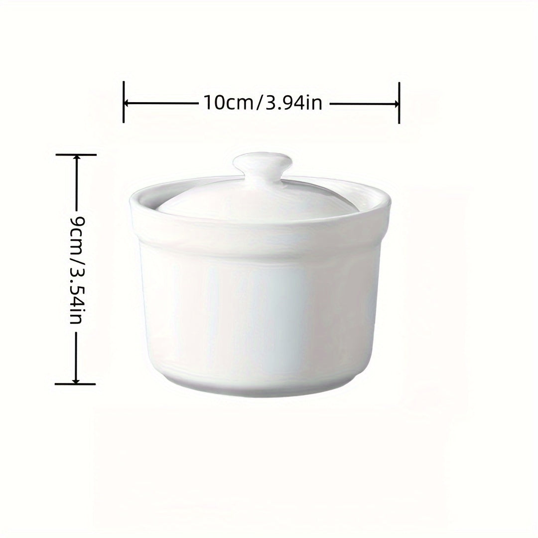 Ceramic stew pot with lid: microwave & outdoor safe, rust-resistant for home kitchens, catering, restaurants