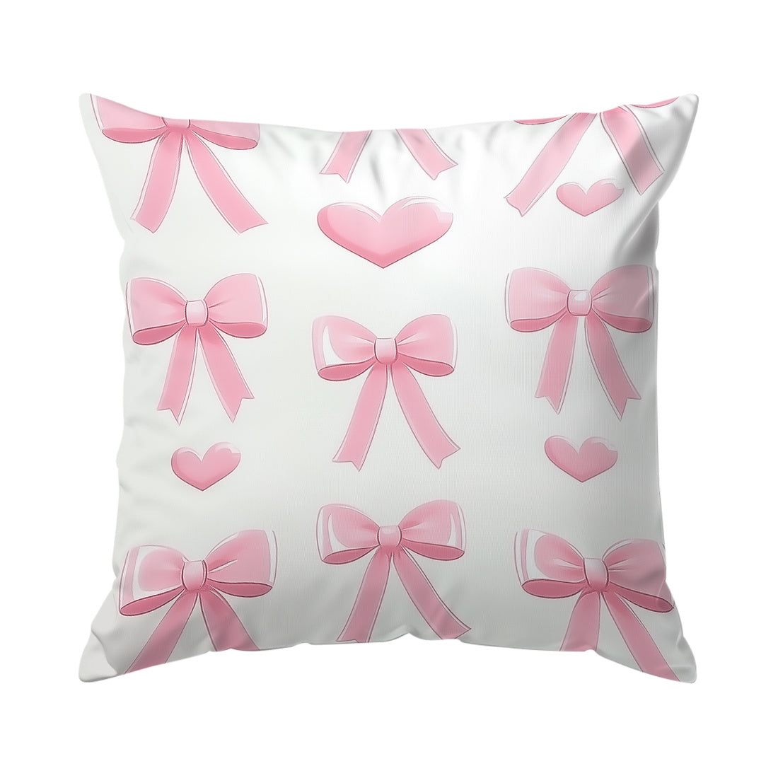 4 pink bow pillow covers for sofa, 45*45cm, single-sided print, peach skin material