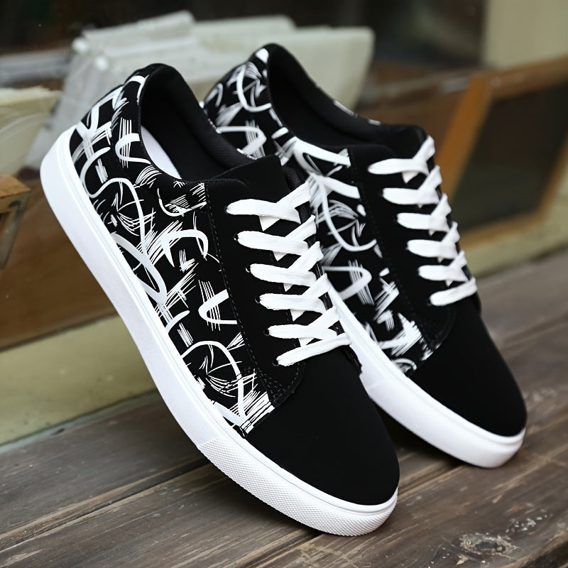 Men's fashion canvas sneakers, low-top lace-up skateboard shoes that are comfortable, lightweight, breathable, and durable for all seasons.