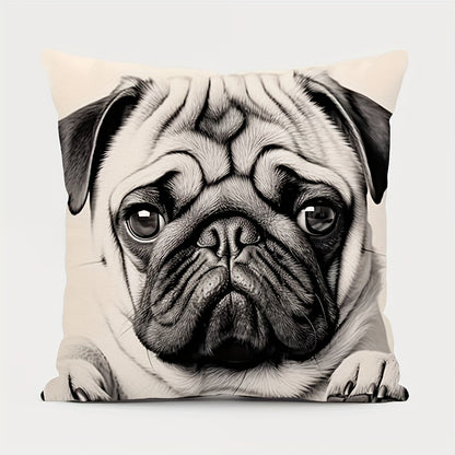 4PCS Cute Puppy Throw Pillowcases for living room sofa; no pillow insert included.