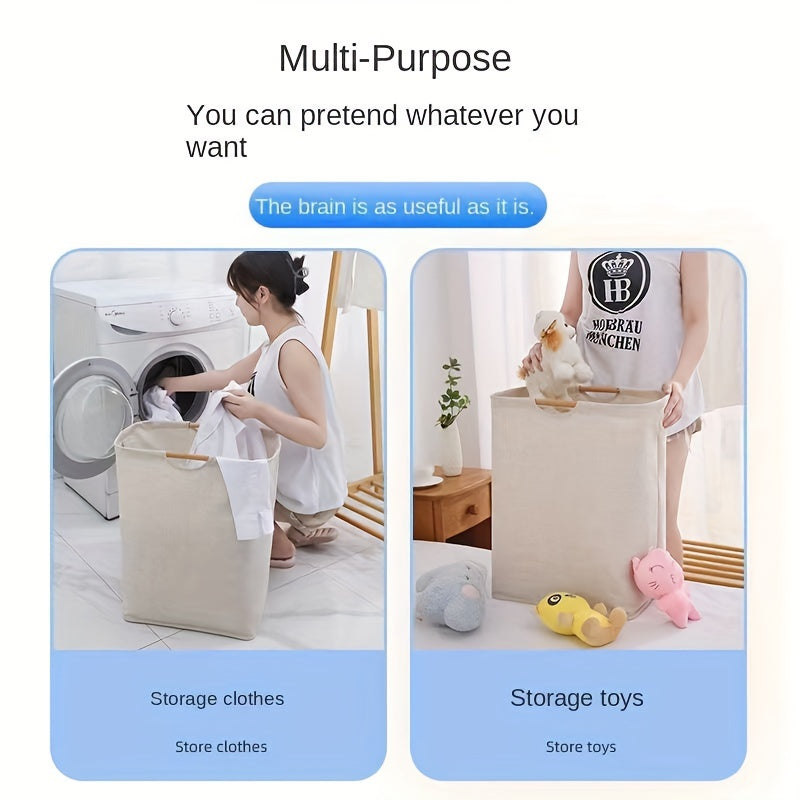 Large Capacity Laundry Basket for Household, Foldable and Waterproof with Moisture-Proof Design, Ideal for Storing Clothes, Toys, and More