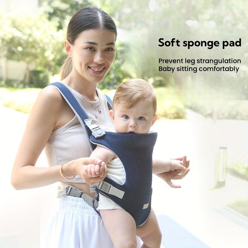 Lightweight all-season waist stool carrier for kids in deep gray, red, or navy - easy to carry while traveling.