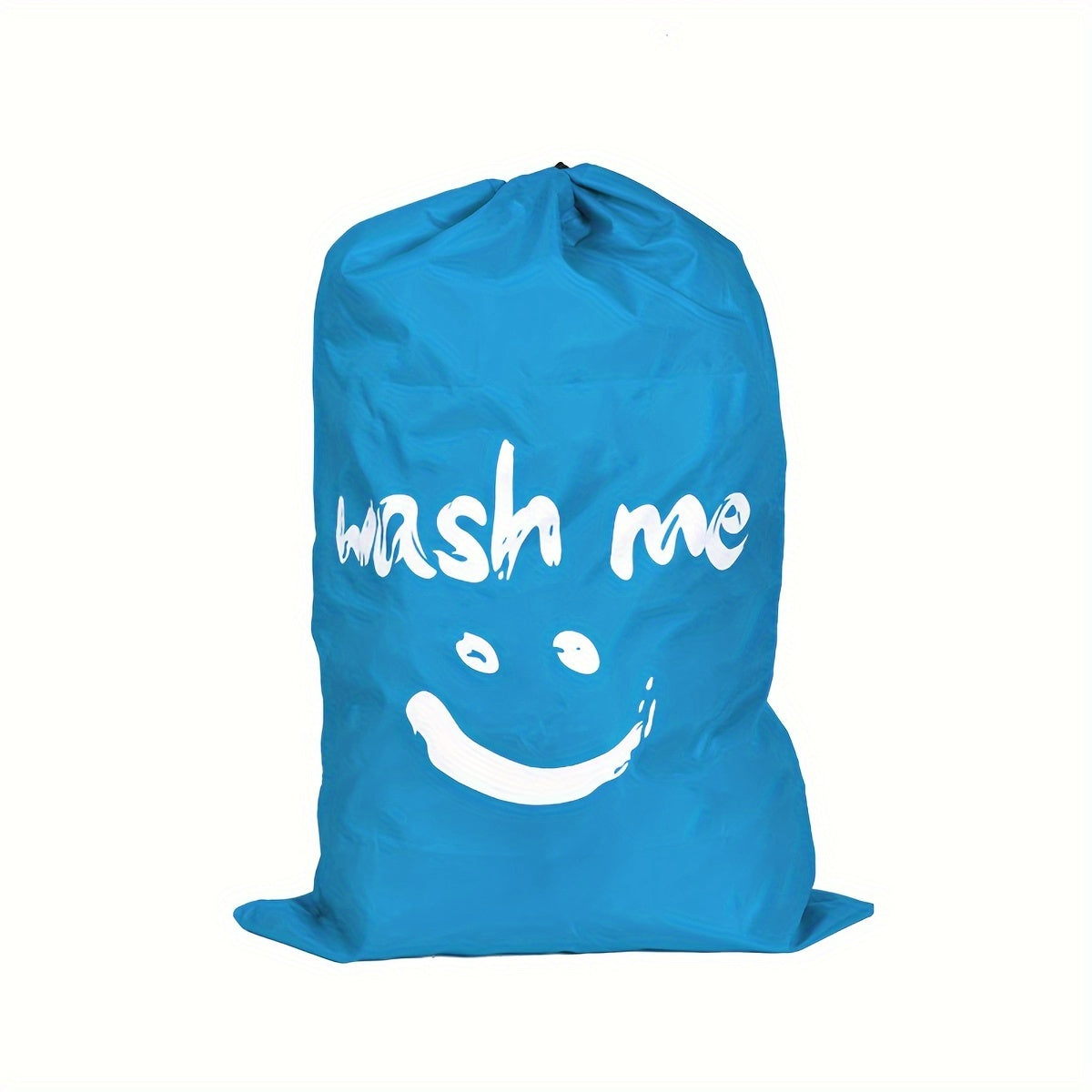 Easily washable travel laundry bag made from durable nylon fabric. Features a cylindrical design with a drawstring closure to keep dirty clothes organized. Conveniently fits in laundry hamper or basket, perfect for on-the-go laundry needs.