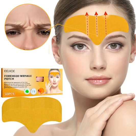 10 Collagen forehead & eye wrinkle patches hydrate and firm skin for all skin types, alcohol-free.