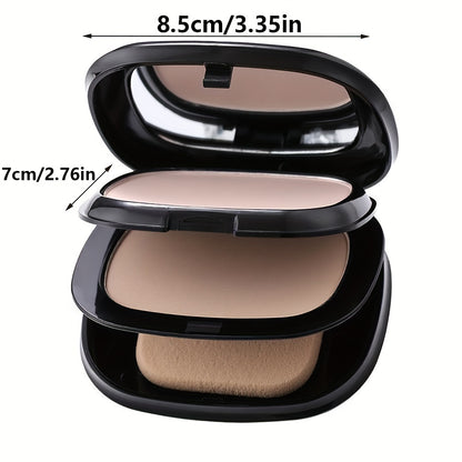 Ivory White Dual-use Concealer Pressed Powder with Dry and Wet Textures, Natural, Long-lasting Oil Control, Flawless Contouring Foundation