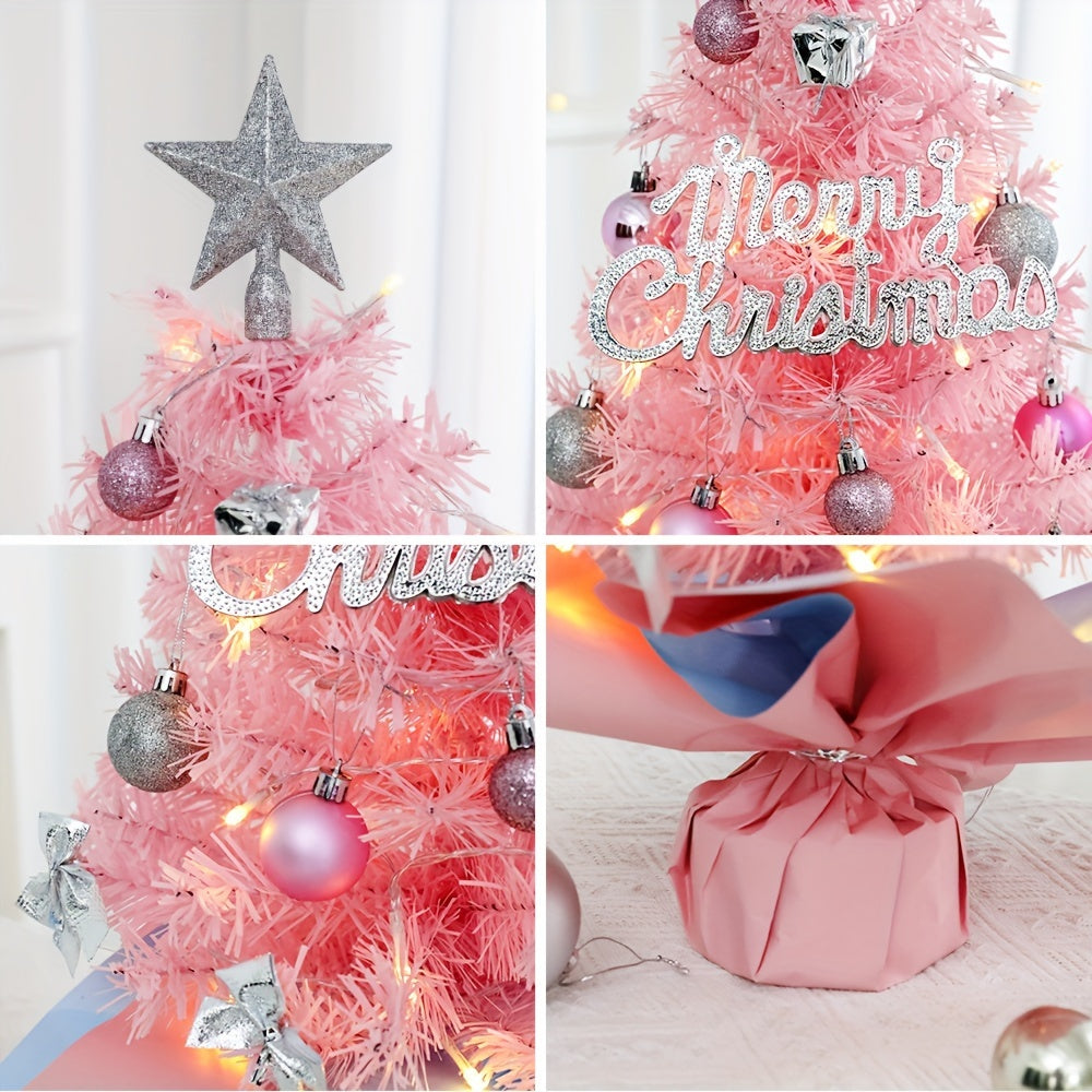 This stunning 59.94cm pink/blue Christmas tree is a must-have decoration for the holiday season. Made from high-quality PVC material, this beautiful tree can be reused year after year. It makes for the perfect Christmas gift, adding a touch of elegance