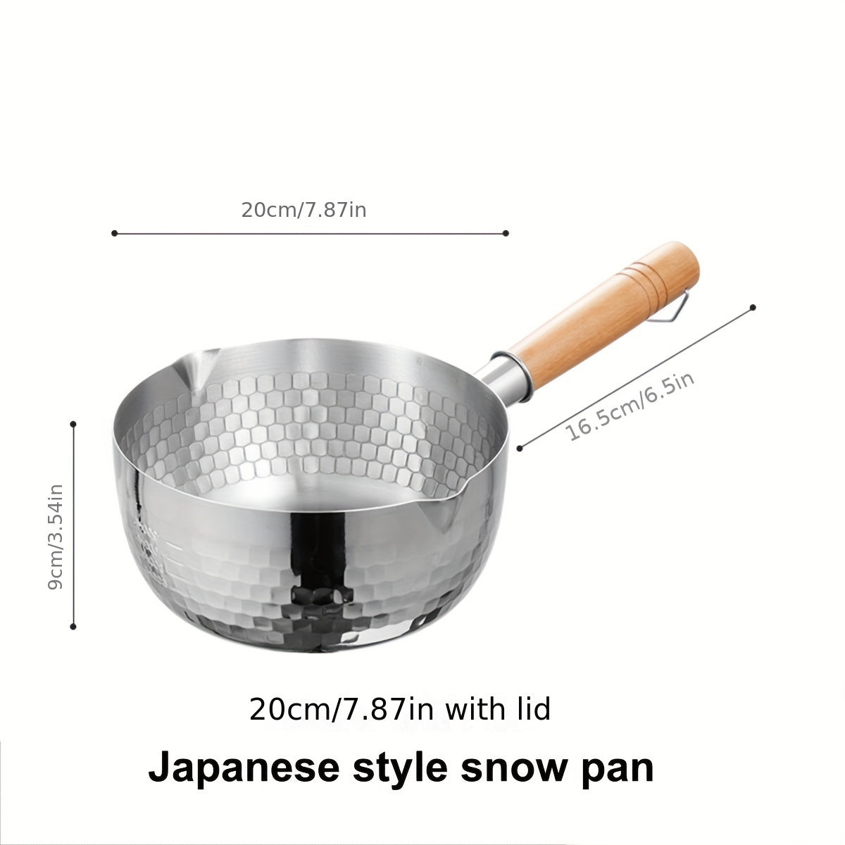 Japanese Stainless Steel Snow Pan, Household Small Milk Pan, Non-stick Pan for Food Supplements, Cooking Noodle Soup Pan, Suitable for Electromagnetic Stove, 1 Piece