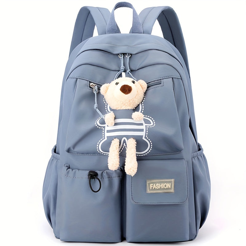 Trendy Korean backpack, perfect for students in middle and high school, captures youthful spirit.