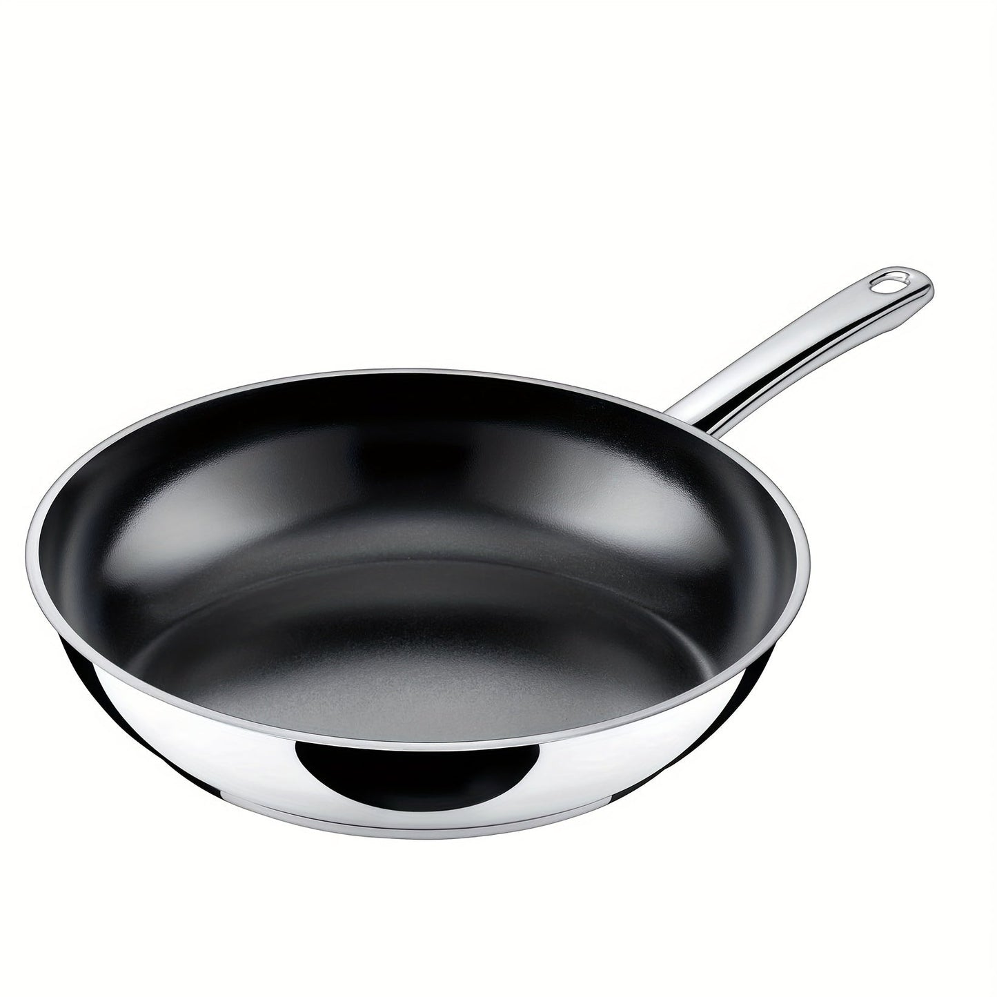 German-made Silit non-stick stainless steel frying pan, perfect for cooking steak and eggs. Induction compatible and dishwasher safe. Smooth surface ideal for Halloween, Christmas, and Black Friday.