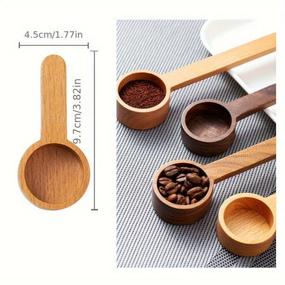 Solid wood measuring spoon for coffee and milk powder, perfect for accurate measurements in the kitchen. Can also be used for other powders.