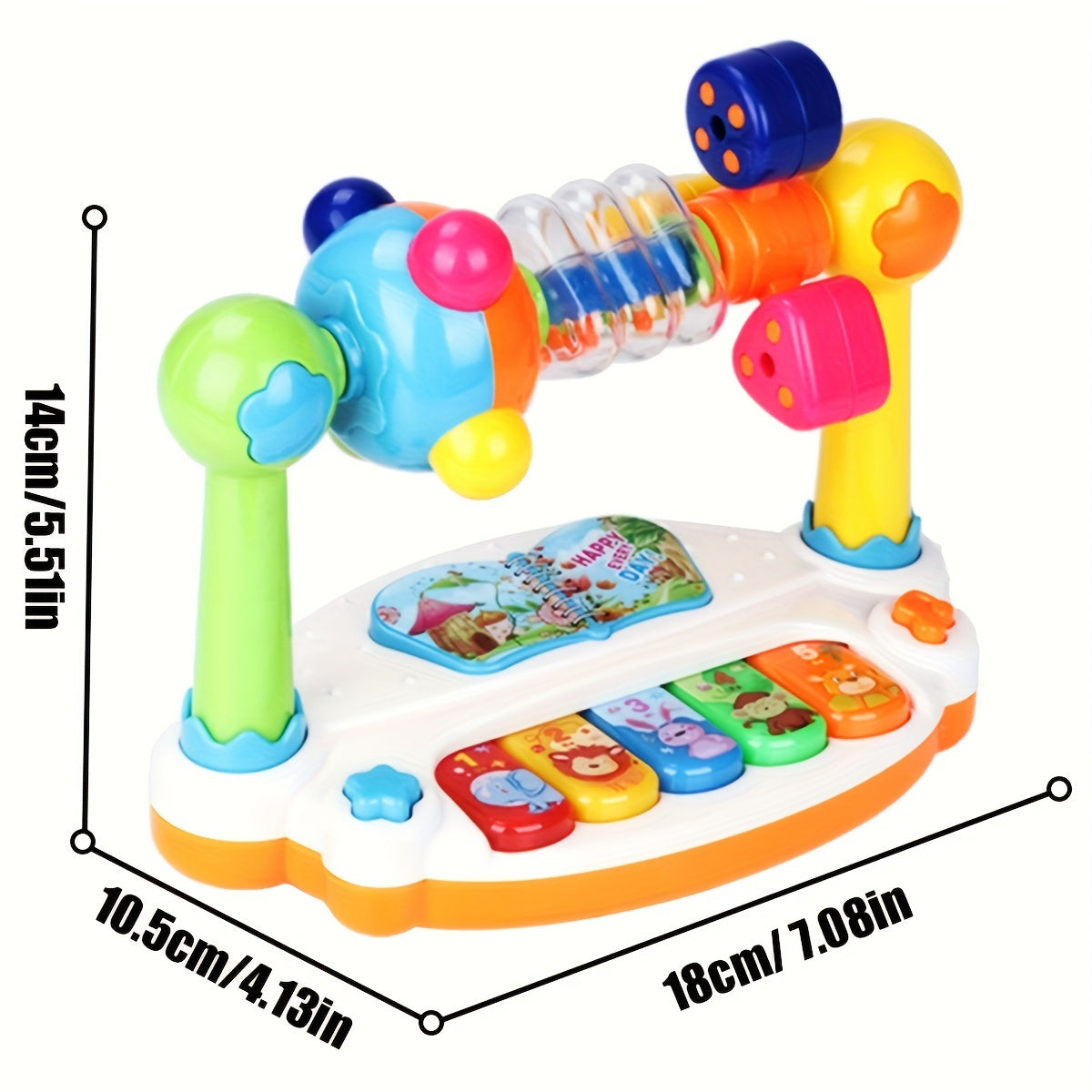 Musical Keyboard Toy for Kids with Ferris Wheel Design - Play Rhythms and Songs, Interactive Learning, Great Gift for Holidays - Available in Blue, Red, and Yellow