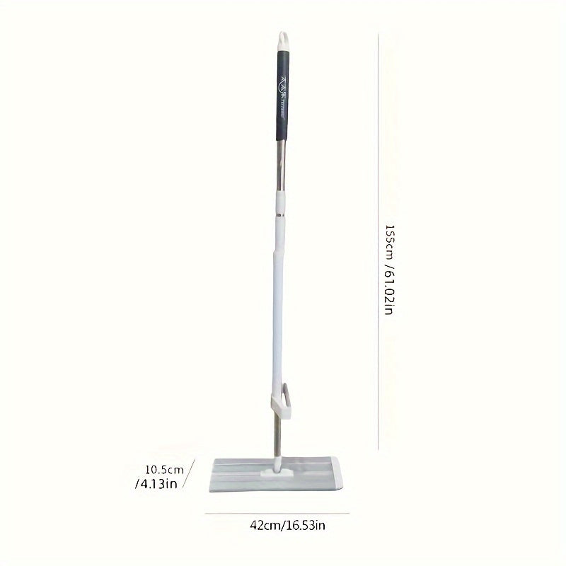 Flat Mop with Extendable Aluminum Handle Provides 360° Cleaning Capability, 41.91cm Wide - Comes with 2 Extra Pads for Convenient Cleaning in Various Areas like Kitchen, Bathroom, and Living Room