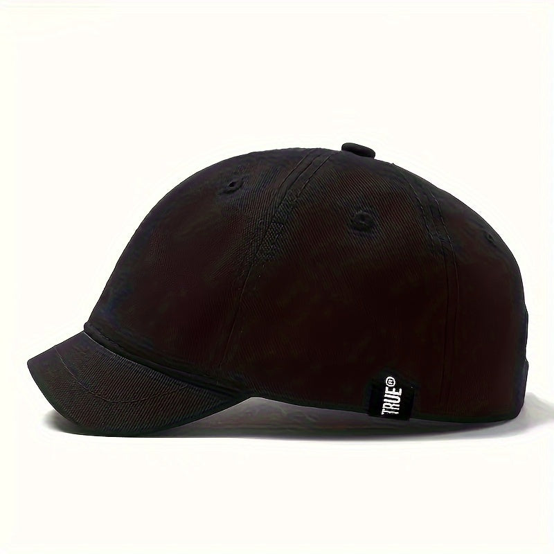 Men's adjustable baseball cap with hip-hop letter patch - stretch fit, street style, polyester