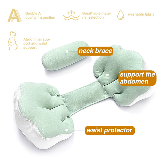 Pregnancy Pillow Set: Ideal for Side Sleeping, Waist and Abdominal Support, Essential Sleeping Aid for Expecting Mothers