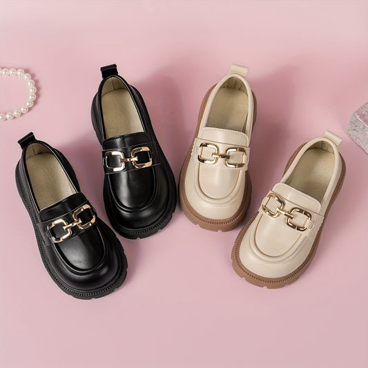 Non-slip horsebit loafers for girls, perfect for spring and summer.