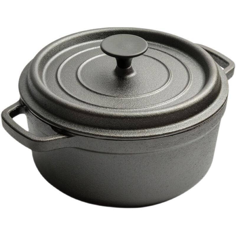 ITECHJOY's Traditional Cast Iron Stew & Soup Pot with Lid is a durable and uncoated kitchen essential for home cooking. Perfect for making stews and soups, this pot is a must-have addition to your kitchenware collection.