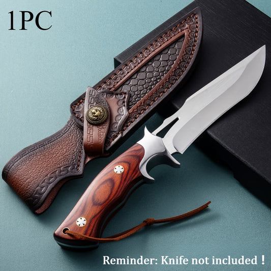 High-quality Leather Knife Sheath with Belt Loop - Tough Dual-Layer Cowhide Protector for Outdoor Camping & Kitchen Knives, Expertly Crafted Waist Hanging Cover for Home and Restaurant Purposes