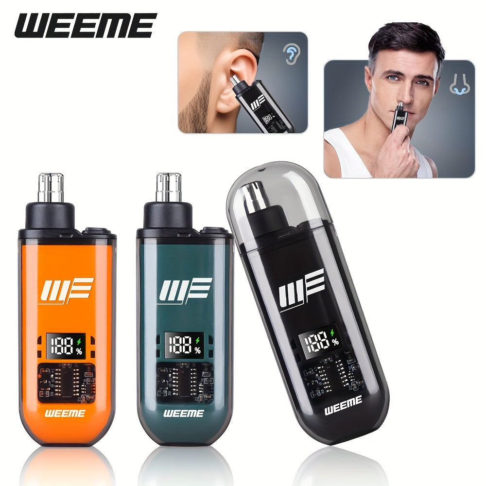 Weeme offers an exquisite USB rechargeable men's ear and nose trimmer in orange, green, or black with an LCD display for precise trimming. Perfect for Valentine's Day, Spring Festival, and