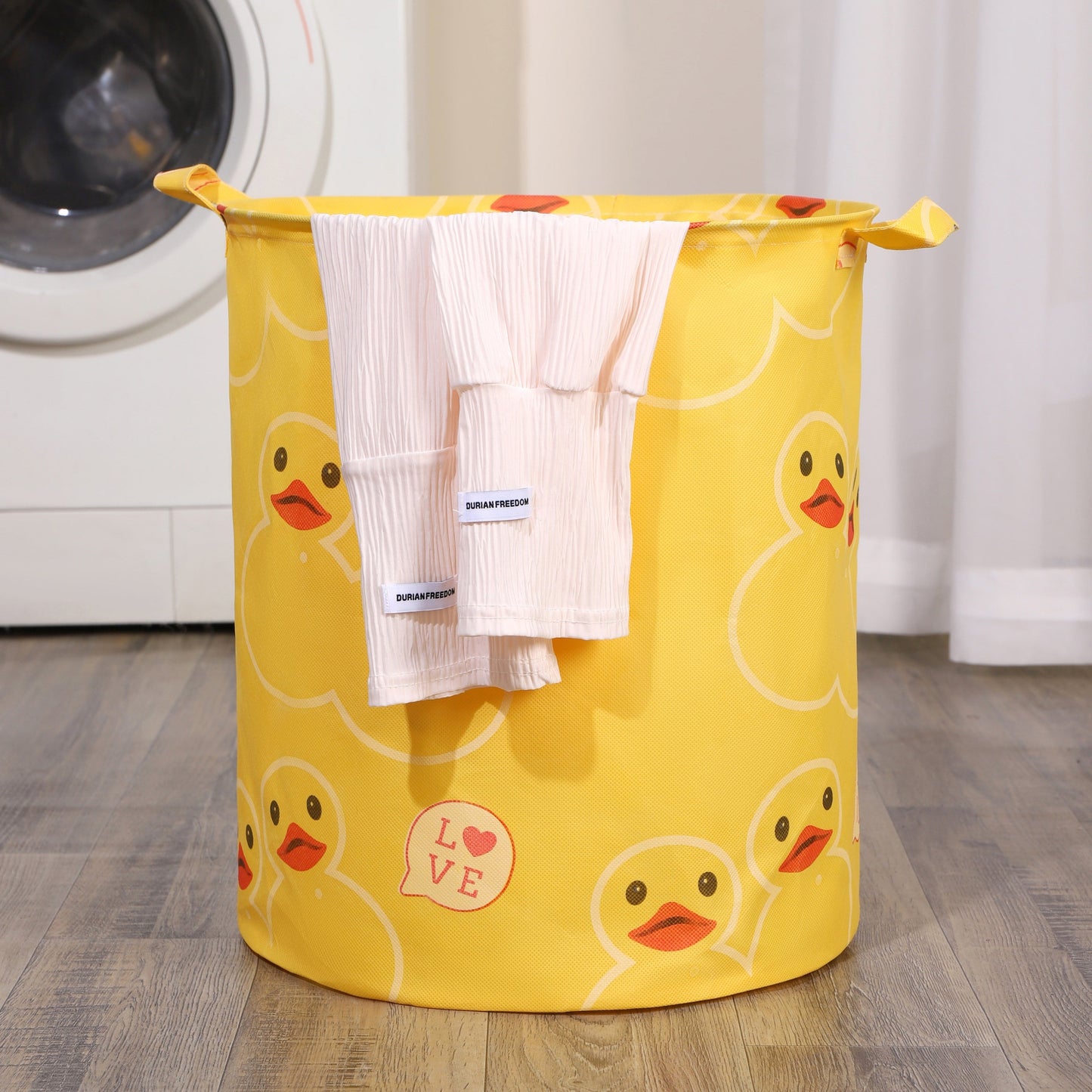 Glamorous Style Waterproof Cloth Laundry Basket with Handles, Long Storage Organizer for Clothing, Toys, and Miscellaneous Items in the Bedroom - 1 Piece