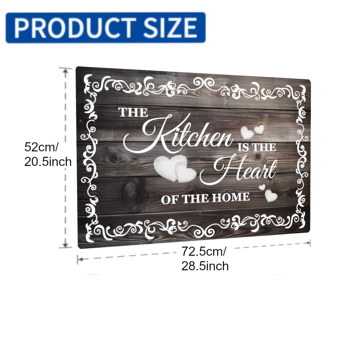 Transform your kitchen  with the "The Kitchen is the Heart of the Home" Diatom Mud Electric Glass Stove Top Cover. This versatile kitchen mat measures 72.39x52.07cm and features an anti-scratch rubber protective pad, making it ideal for use on ceramic