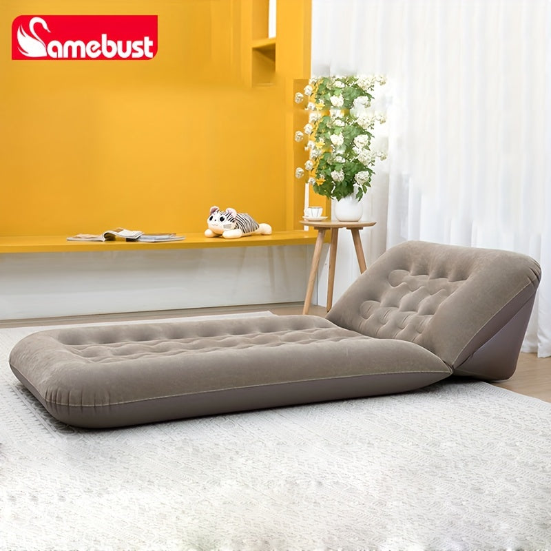 Adjustable Airbed that Transforms into Inflatable Sofa, Single Foldable Mattress, Hand Washable Lounger for Any Room