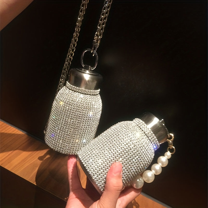 300ml Rhinestone Water Bottle, Stainless Steel, Gift for Women