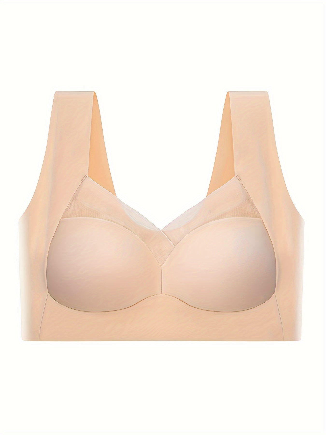 Wireless bra with mesh stitching for full coverage and comfort - perfect for women's lingerie and underwear.