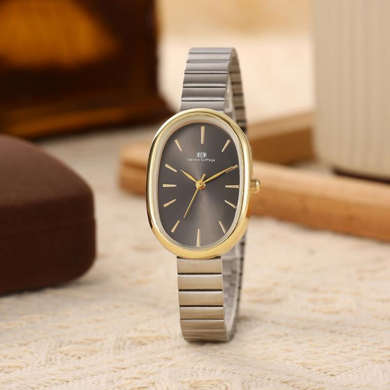 Fresh, stylish wristwatch with forest-themed dial and steel strap, suitable for students.