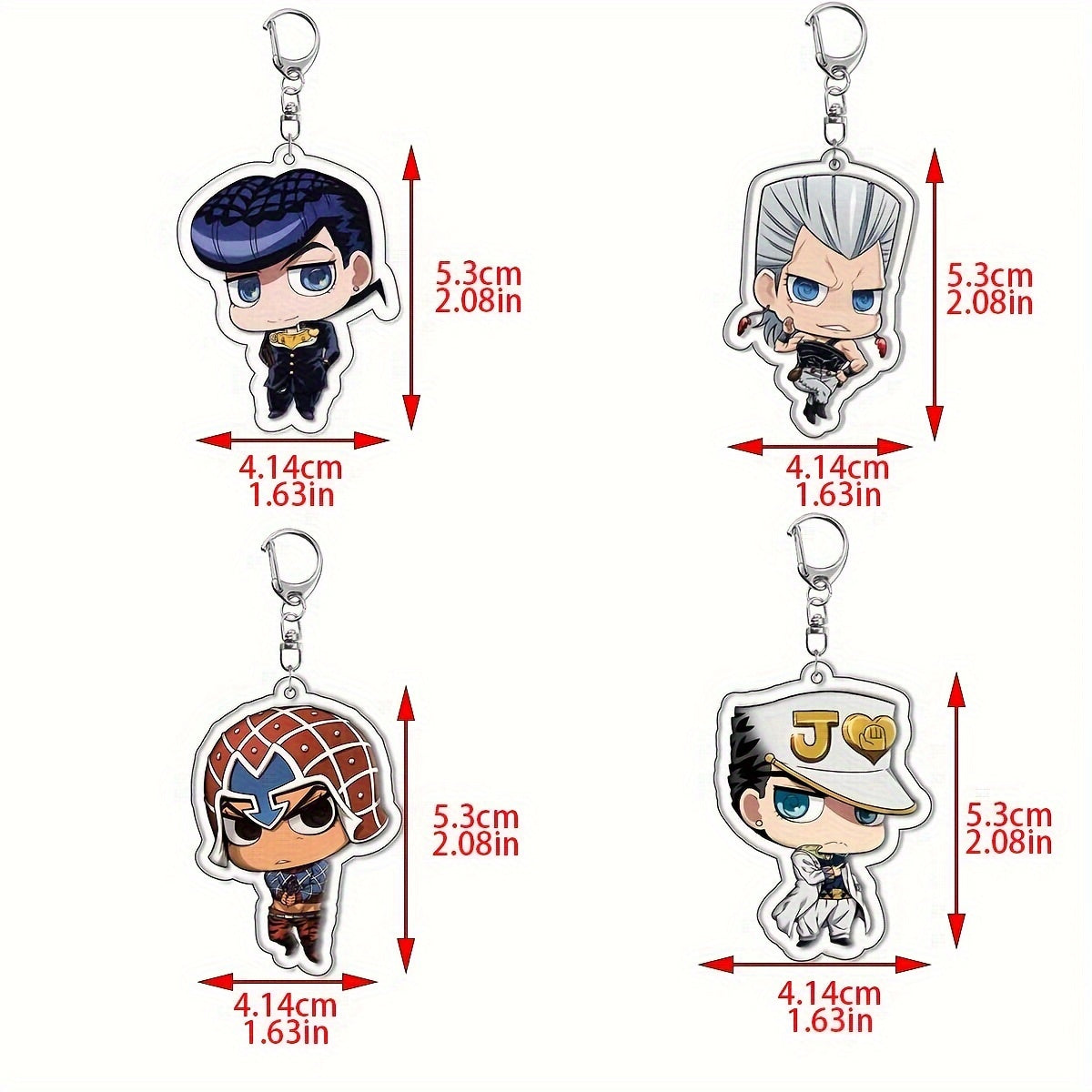 Set of 8 Anime-Inspired Acrylic Keychains - Adorable Bag Charms, Stylish Keyring Pendants, Unique Collectibles, Key Chains for Cars - Perfect for Birthday Presents and Anime Enthusiasts