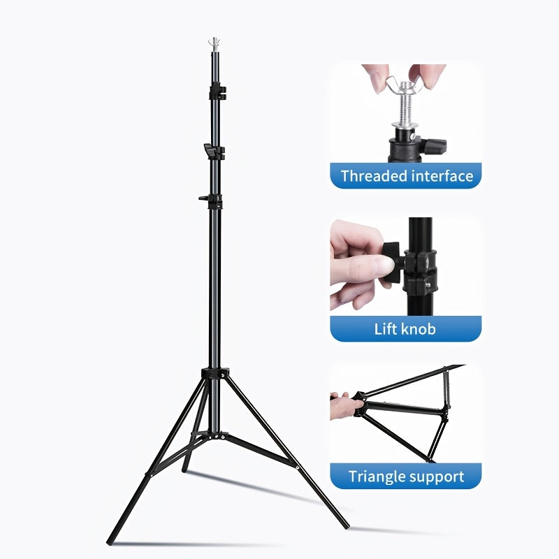 Iron Photography Backdrop Stand System, adjustable height, portable with carrying bag for various events.