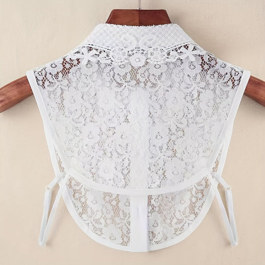 Versatile lace collar that can be adjusted and paired with blouses, shirts, and dresses for a breathable half-shirt look.