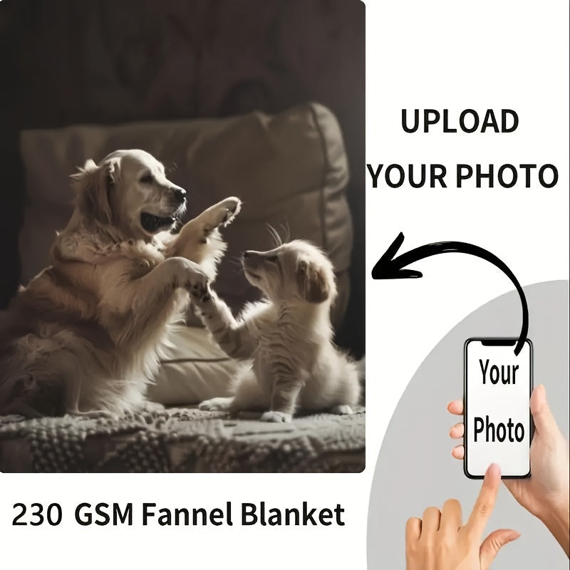 Stay warm and cozy with our Custom Photo Personalized Flannel Throw Blanket. This blanket features a digital print of your favorite picture or text, making it a perfect gift for family, friends, birthdays, holidays, or anniversaries. The soft and gentle