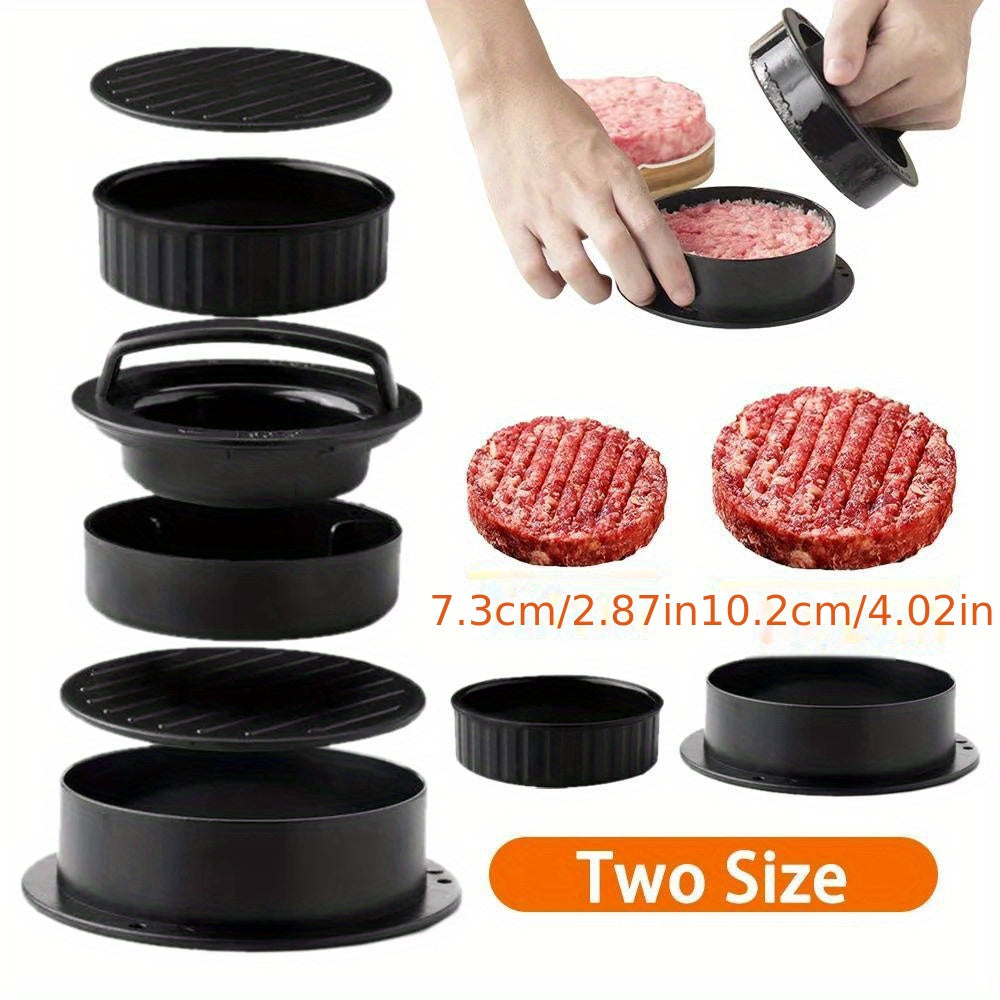 Best-Selling Food-Grade ABS Round Hamburger Burger Press - Make Perfect Non-Stick Meat Patties with this Beef Grill Helper. Includes Oilpaper Liners for Easy Cleanup. Dishwasher Safe Kitchen Gadget for Cutlets and Perfectly Molded Burgers.