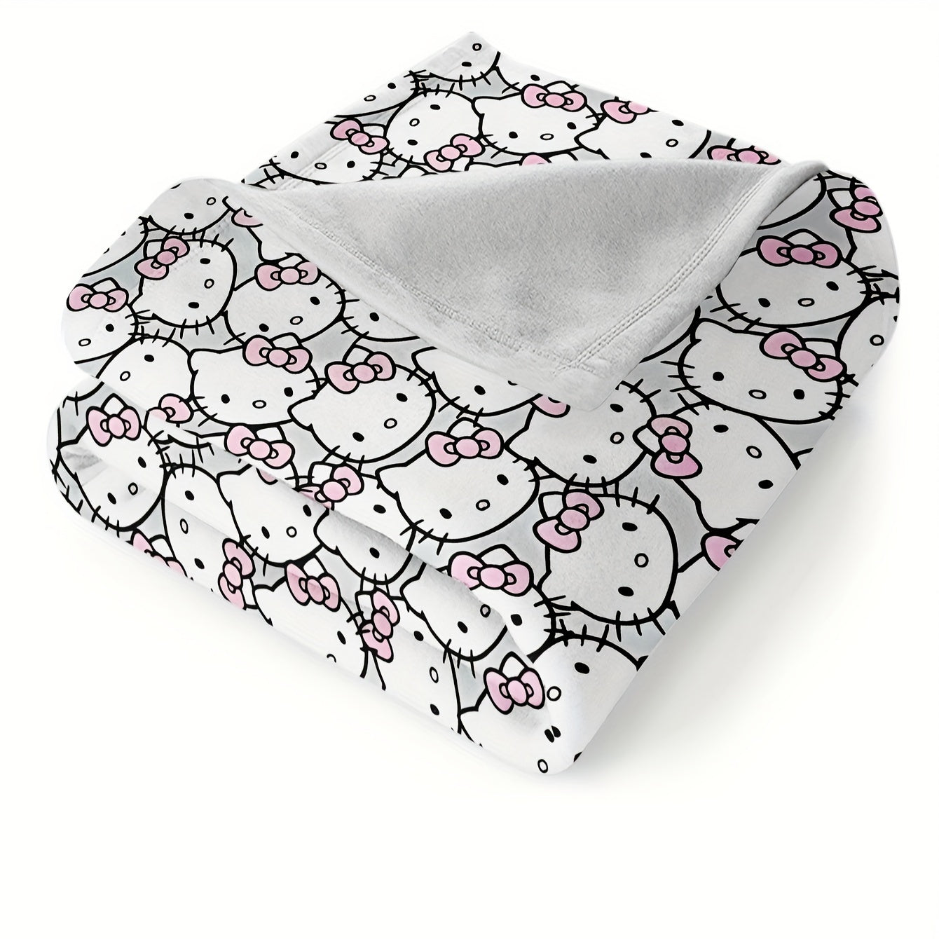 Stay warm and cozy with this adorable Sanrio Hello Kitty Print Flannel Fleece Throw Blanket! Perfect for adults, this all-season blanket is incredibly soft and plush, making it ideal for snuggling up on the sofa, bed, or even while camping or traveling.