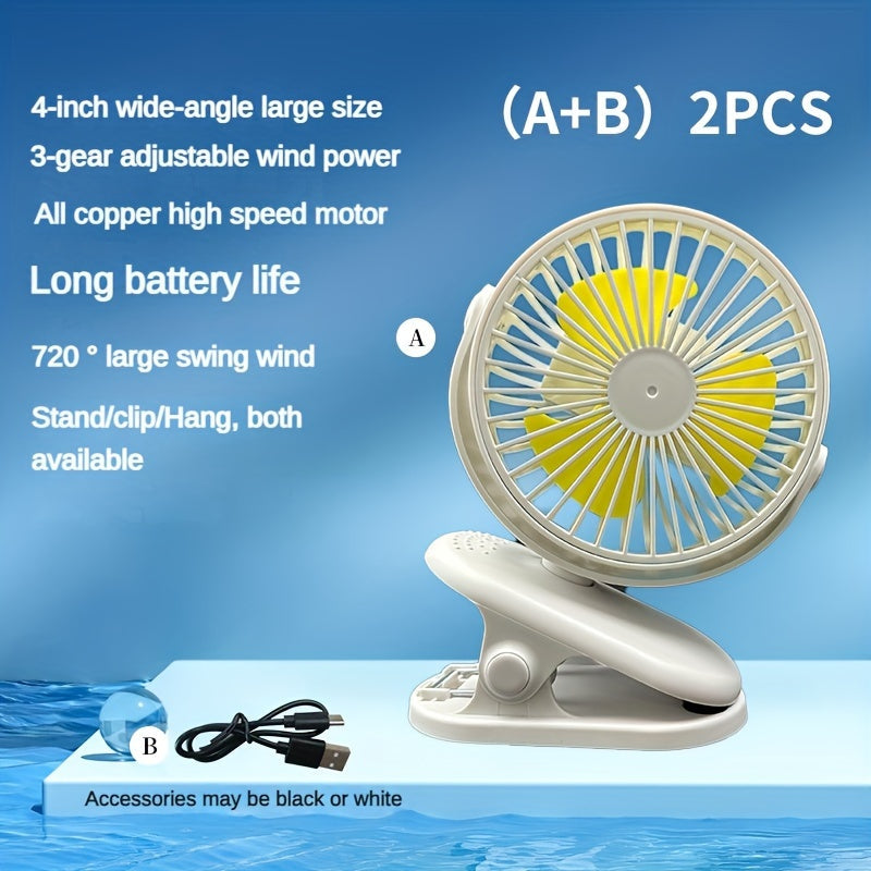 Get your hands on the latest Clip-on Small Fan USB Rechargeable Set, specially designed for students. This mini portable fan is perfect for classrooms, dormitories, and any other quiet environment. With a strong wind and durable design, this cool