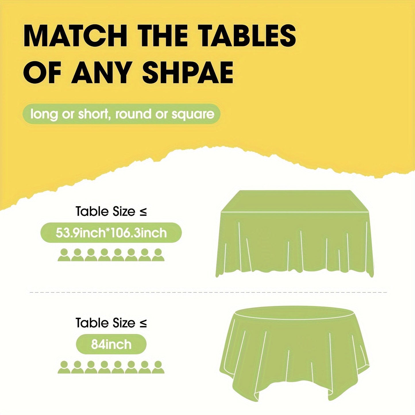 Pack of 10 Disposable Plastic Tablecloths - Waterproof Rectangular Covers for Indoor & Outdoor Events, Perfect for Picnics, Birthdays, Graduations, Bridal & Baby Showers - 137.16 x 274.32 cm - Fits Any Table Shape