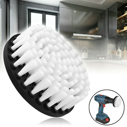 The URTUE 360-Degree Cleaning Brush is designed for use with a 4-Inch Drill, Featuring a Versatile Soft Bristle Brush that is Reusable and Durable. The Brush comes with a Polypropylene Handle and is perfect for cleaning in the Bathroom, Kitchen, Living