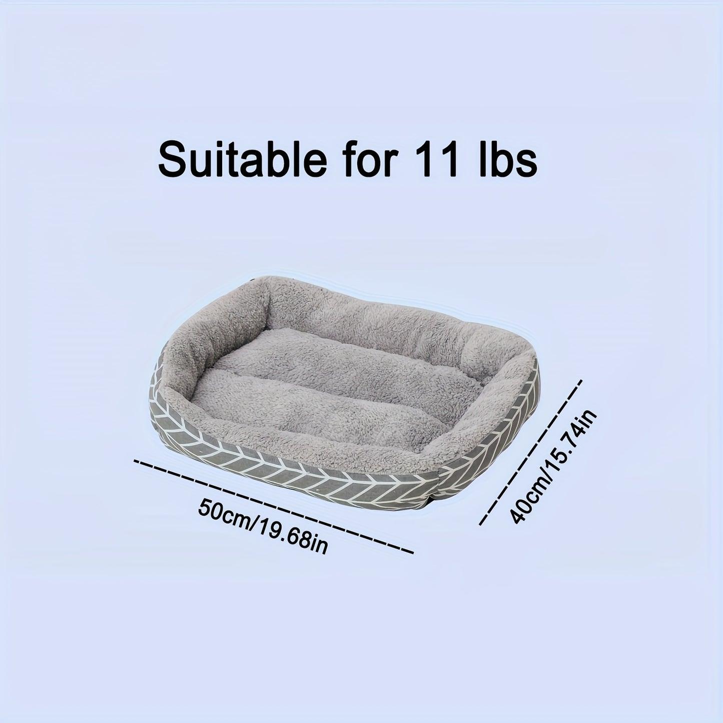 Stylish and durable pet bed for small dogs and cats with cozy pillow-style design and non-slip waterproof base. Made with polyester argyle pattern and polypropylene fiber filling for extra