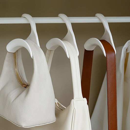 12 pieces of stylish arch hanging racks designed for bags and accessories - 3.0cm x 10.49cm plastic organizer ideal for organizing your closet, bedroom, or dorm room. Perfect for storing handbags, totes, scarves, and more.