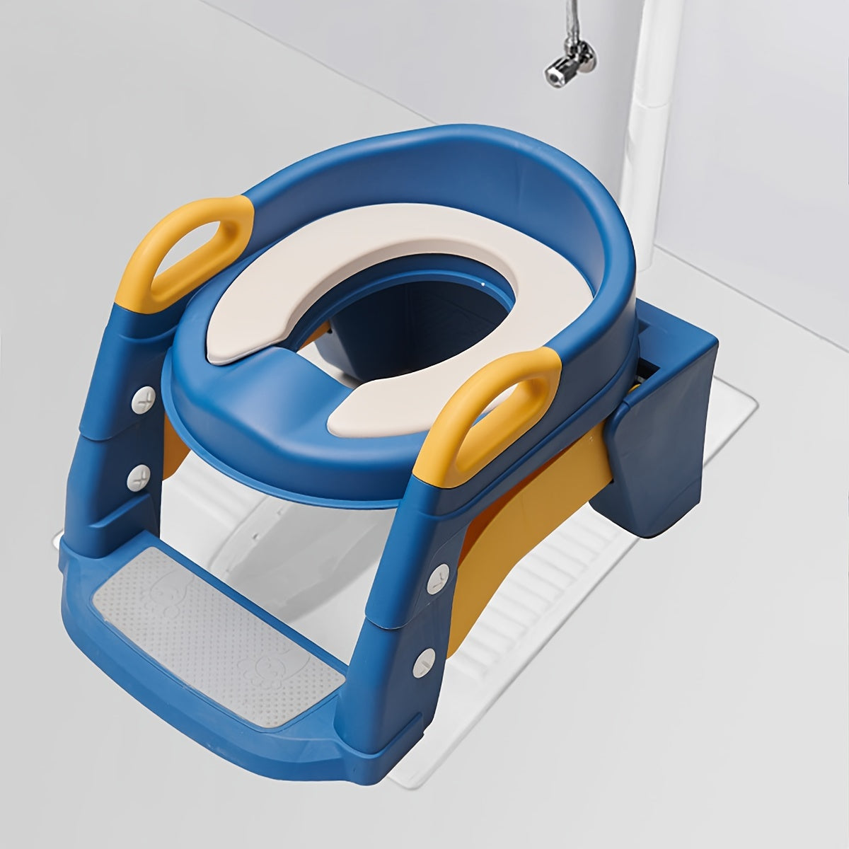 Toilet Potty Chair with Adjustable Seat, Sturdy Non-Slip Step Stool Ladder, Handles, and Splash Guard for Potty Training