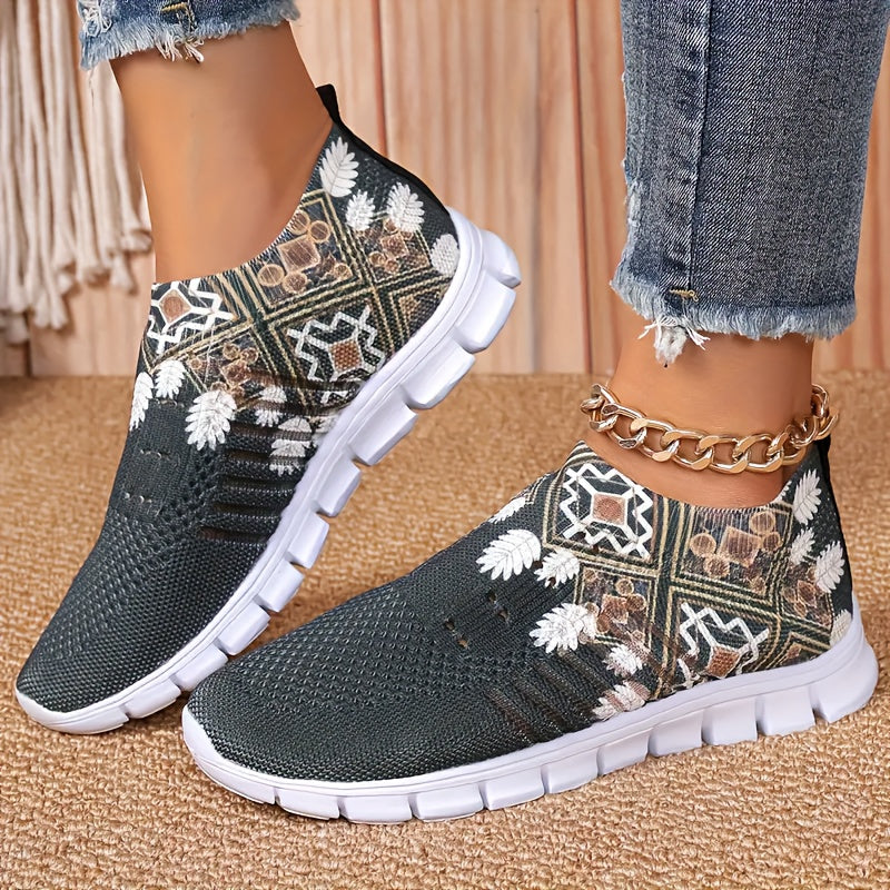 Women's Bohemian Slip-On Walking Shoes with EVA Sole and Comfort Insole