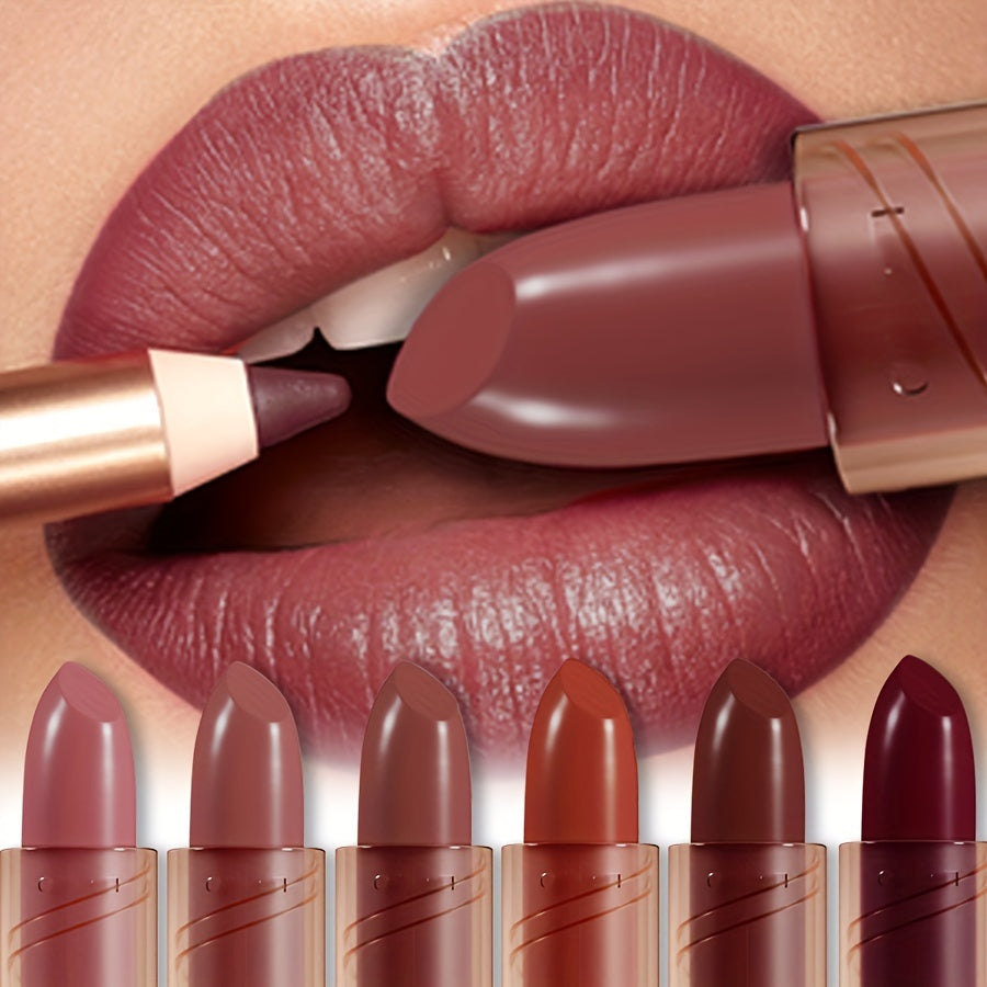 Long-lasting waterproof non-stick lipstick with high color lip gloss formula.